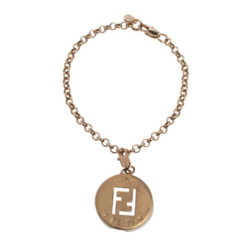 Fendi Gold Tone FF I.D Charm Pendant Bracelet