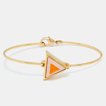 Fendi Pink/Orange Resin Rainbow Pyramid Gold Tone Bracelet M