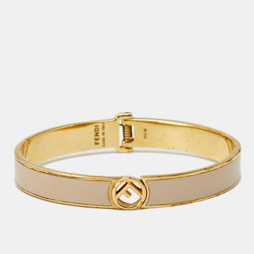 Fendi 'F is Fendi' Enamel Gold Tone Bracelet M