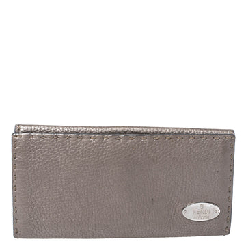 Fendi Metallic Selleria Leather Continental Wallet