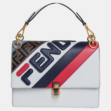 Fendi Multicolor Leather Fila Logo Mania Kan I Top Handle Bag