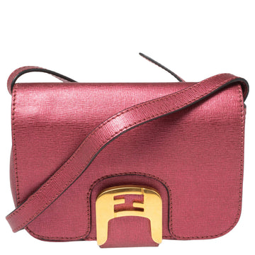 Fendi Metallic Pink Leather Chameleon Crossbody Bag