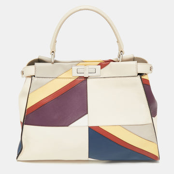 Fendi Multicolor Leather Medium Stripe Peekaboo Top Handle Bag