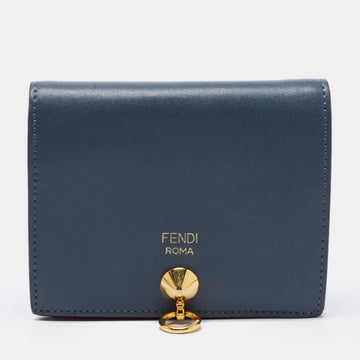 Fend Teal Leather By The Way Bifold Wallet