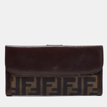Fendi Tobacco Zucca Canvas and Leather Wallet