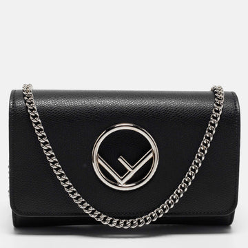 Fendi Black Leather F is Fendi Wallet on Chain