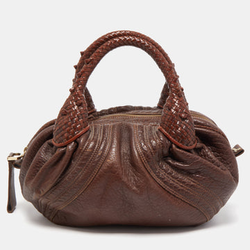 FENDI Brown Leather Baby Spy Bag