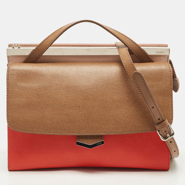 FENDI Tricolor Leather Small Demi Jour Top Handle Bag