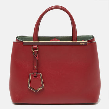 FENDI Red Leather Small 2Jours Tote