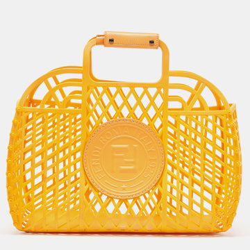 FENDI Orange Plastic Medium Basket Tote