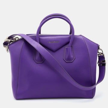 Givenchy Purple Leather Medium Antigona Satchel