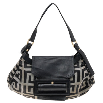 Givenchy Black/Grey Signature Canvas and Leather Shoulder Bag