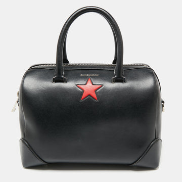 Givenchy Black Leather Medium Lucrezia Star Boston Bag