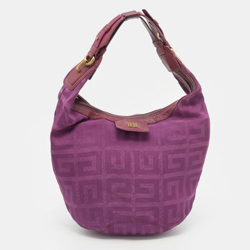 Givenchy Purple Monogram Canvas and Leather Hobo