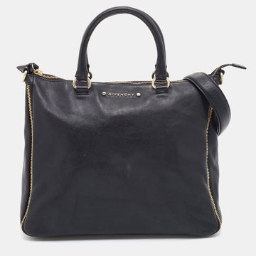 Givenchy Black Leather Zipped Detail Tote