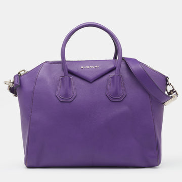 Givenchy Purple Leather Medium Antigona Satchel