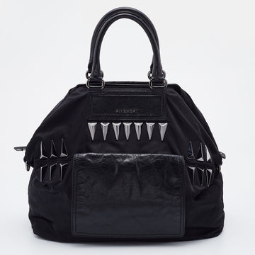GIVENCHY Black Nylon and Leather Studded Tote