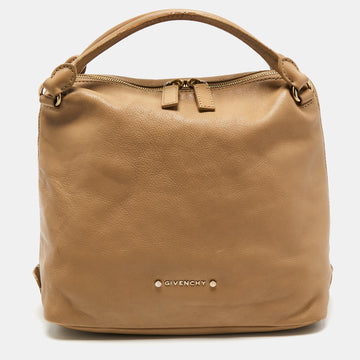 Givenchy Beige Leather Zip Around Dome Satchel