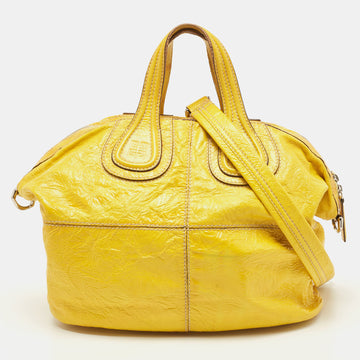 GIVENCHY Yellow Patent Leather Nightingale Satchel