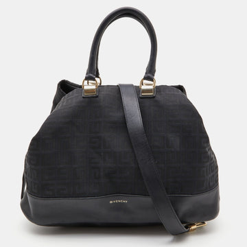 GIVENCHY Black Monogram Canvas and Leather Tote