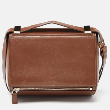 GIVENCHY Brown Leather Medium Pandora Box Bag