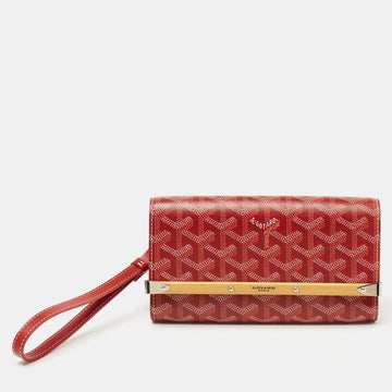 GOYARD Red ine Coated Canvas and Leather Mini Monte Carlo Phone Case