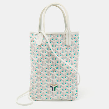 Goyard White/Opaline Goyardine Coated Canvas and Leather Poitiers Claire-Voie Tote