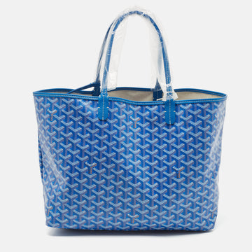 GOYARD Blue ine Coated Canvas and Leather Saint Louis PM Tote