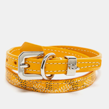 Goyard Yellow Goyardine Coated Canvas Wrap Bracelet