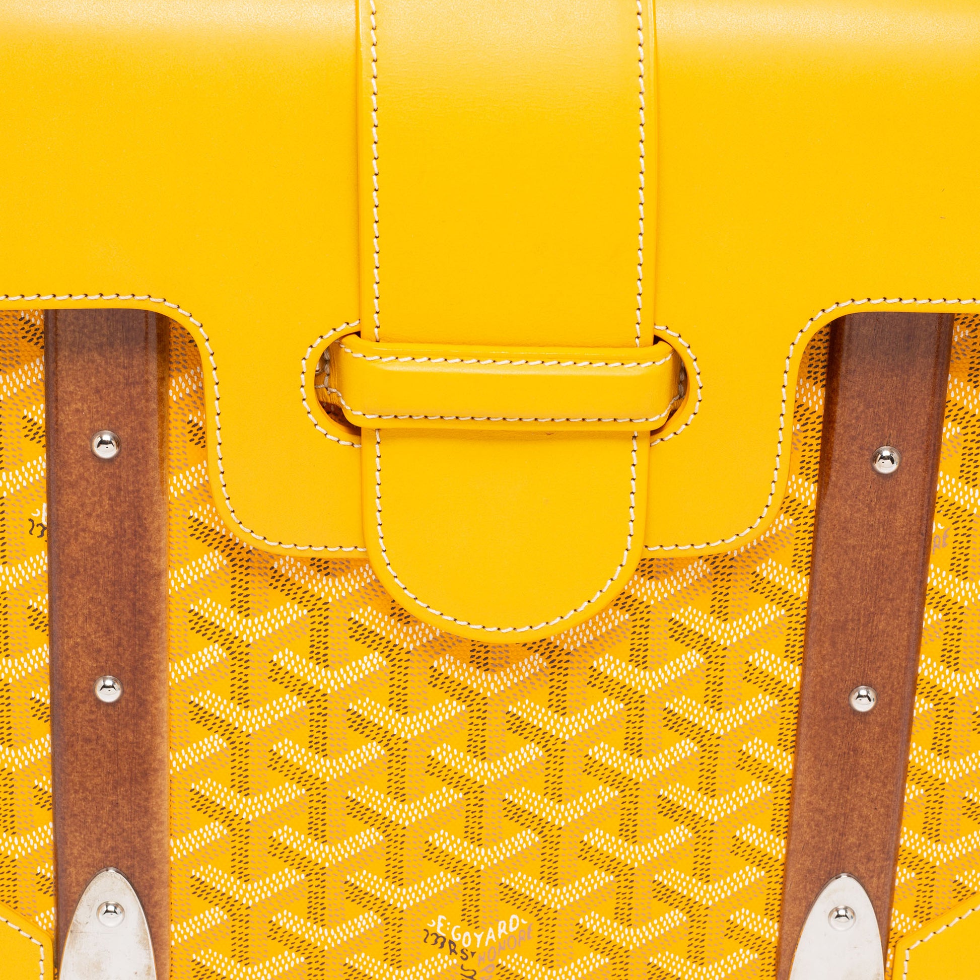 Goyard Yellow Goyardine Coated Canvas and Leather Saigon MM Top Handle Bag  Goyard