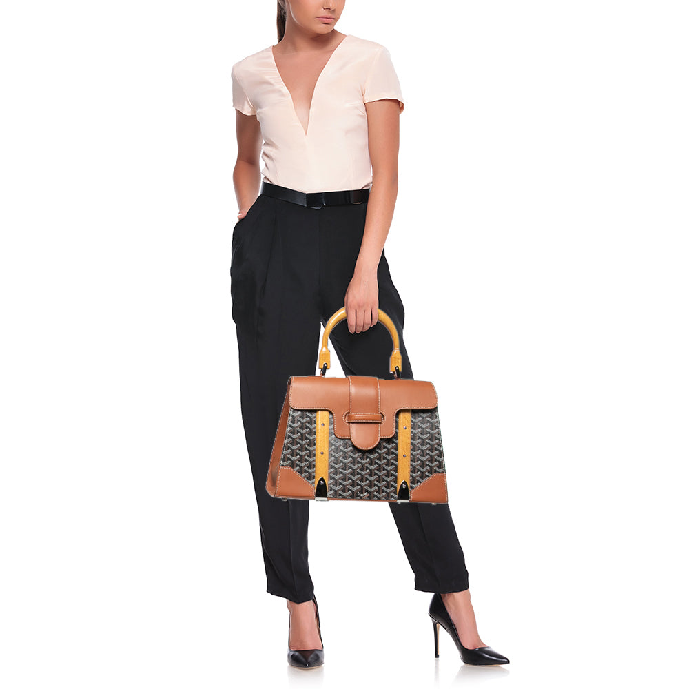 Goyard Tan/Brown Goyardine Coated Canvas And Leather Mini Saigon Top Handle  Bag Goyard | The Luxury Closet