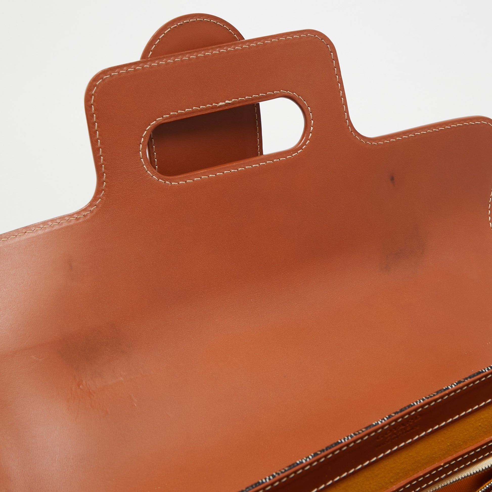 Goyard Brown/Cognac Coated Canvas and Leather Saigon Top Handle Bag