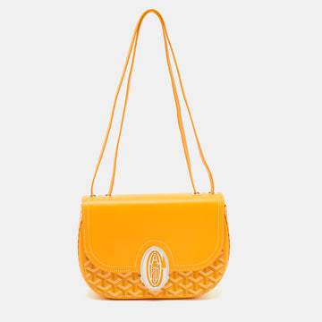 GOYARD Yellow ine Coated Canvas and Leather 233 PM Shoulder Bag