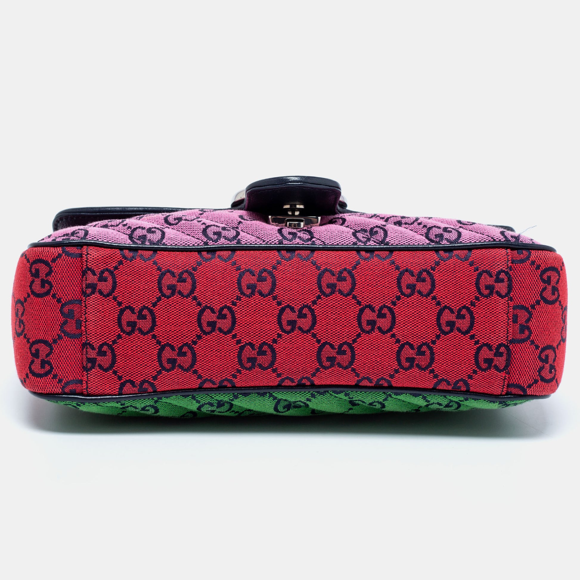 Gg marmont round cloth crossbody bag Gucci Multicolour in Cloth - 24974448