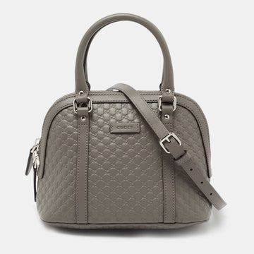 Gucci Grey Microguccissima Leather Mini Dome Bag