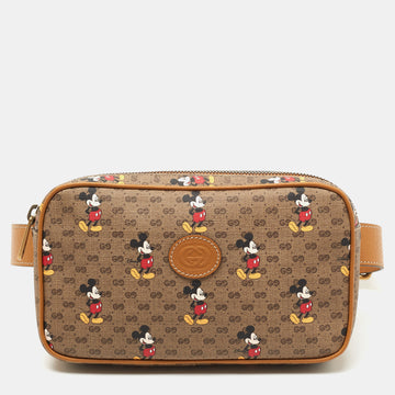 Gucci x Disney Brown GG Supreme Canvas and Leather Mickey Mouse Belt Bag