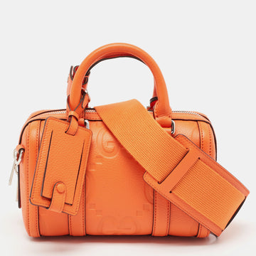 GUCCI Orange Jumbo GG Leather Mini Duffle Bag