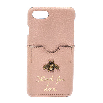 GUCCI Pink Leather Blind For Love iPhone 7 Case