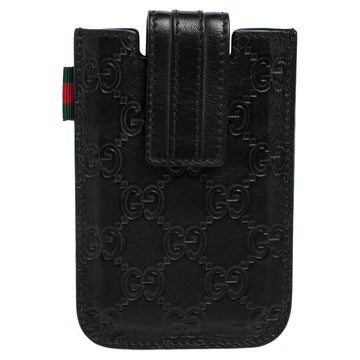 GUCCI Black ssima Leather Leather iPhone Case