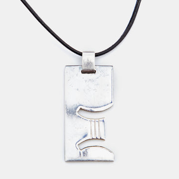 Gucci Sterling Silver Gemini Zodiac Pendant Cord Necklace