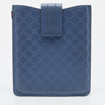 GUCCI Blue ssima Leather iPad Case
