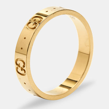 Gucci Icon 18k Yellow Gold Band Ring Size 59