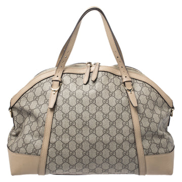 Gucci Beige GG Supreme Canvas and Leather Nice Satchel