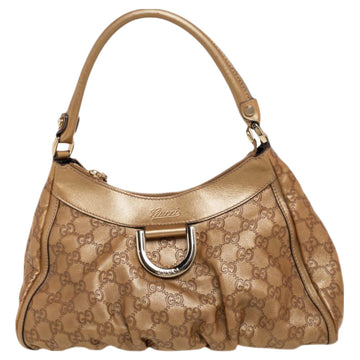 Gucci Gold Guccissima Leather Medium D-Ring Hobo