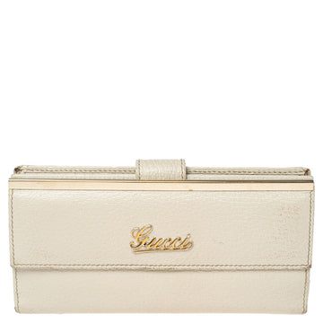 Gucci Cream Leather Continental Wallet