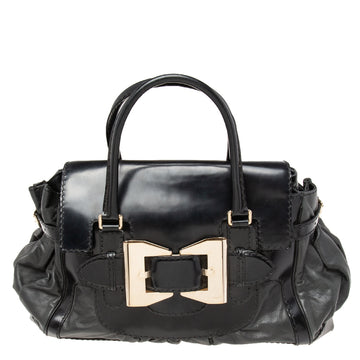 Gucci Black Leather Large Dialux Queen Tote