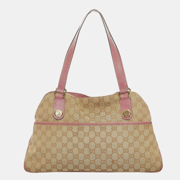Gucci Beige/Brown/Pink GG Canvas Charmy Shoulder Bag