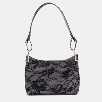 Gucci Grey/ Black Lace Shoulder Bag