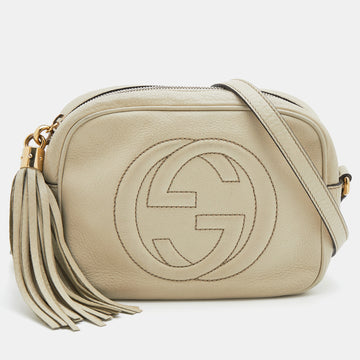 Gucci Cream Leather Small Soho Disco Shoulder Bag