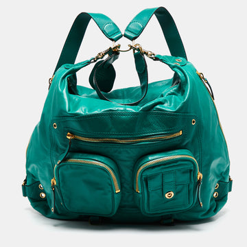 Gucci Green Leather Large Darwin Convertible Backpack